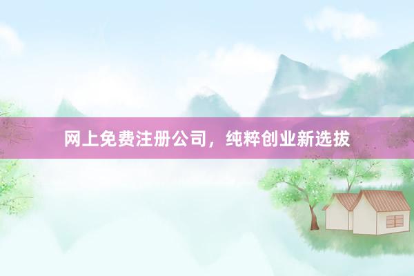 网上免费注册公司,纯粹创业新选拔